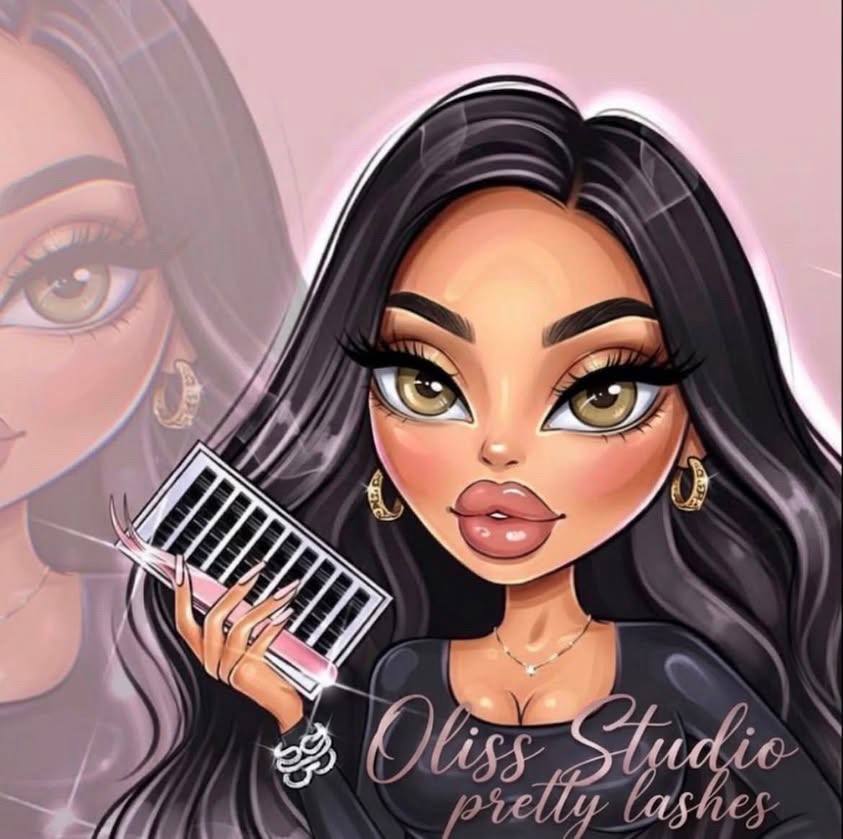 Ilustracja Oliss Studio ze stylistką i paletką rzęs